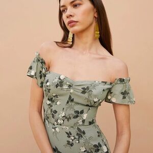 Reformation Butterfly Dress In Verde